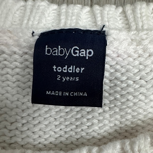 Baby Gap White Cable Knit Dress with Ruffle Hem size Toddler 2 - Picture 5 of 12